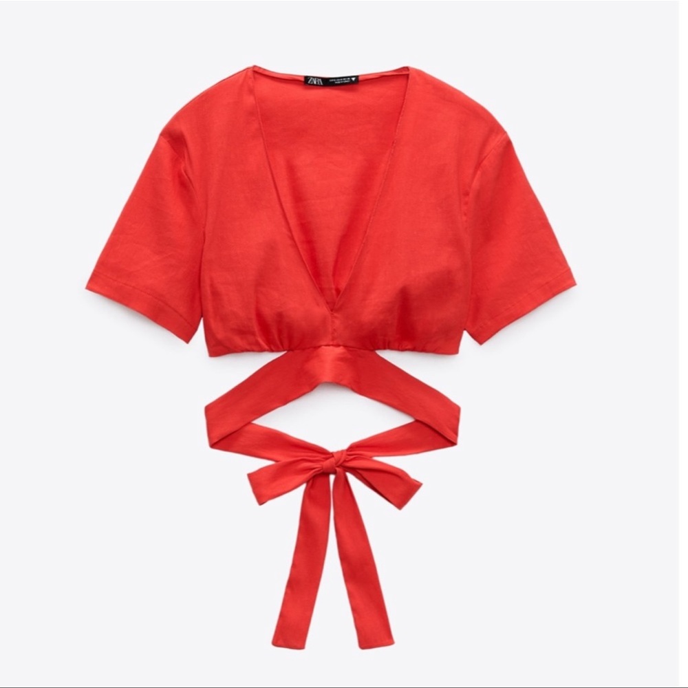 ZARA Red tied top - Picture 5 of 6